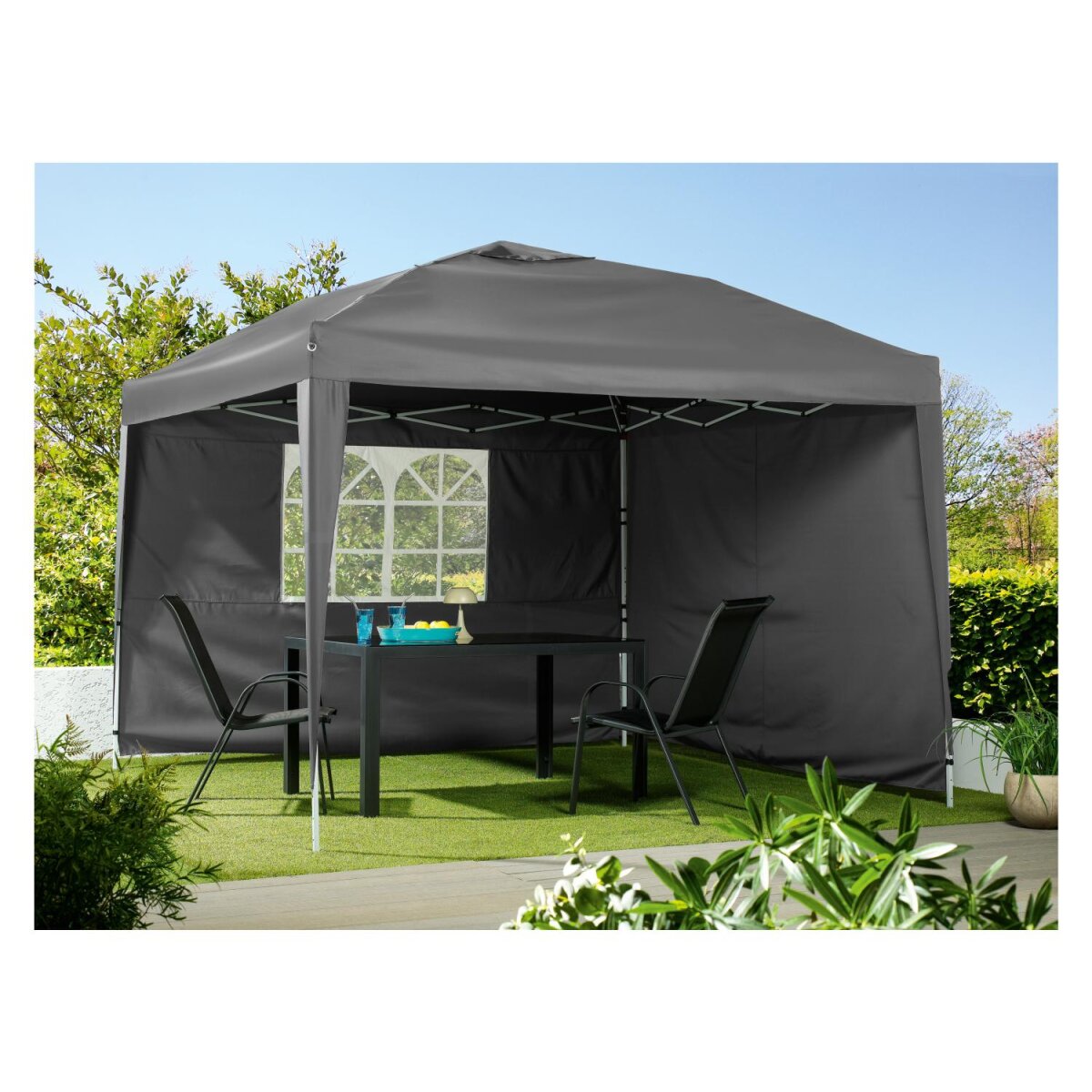 LIVARNO home Pavilion i Palosshëm me 2 Anë - 3x3 m (Gri)